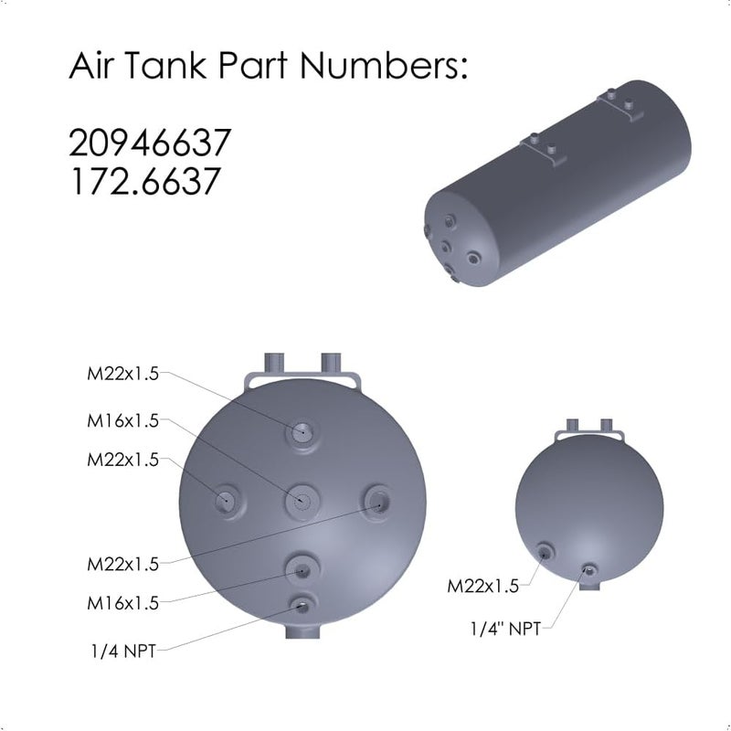 PartLogix Compression Fitting Adapter Kit M22x1.5-1/2 Compatible with Volvo Elbow Nipple 20999384 20462690 - Image 5